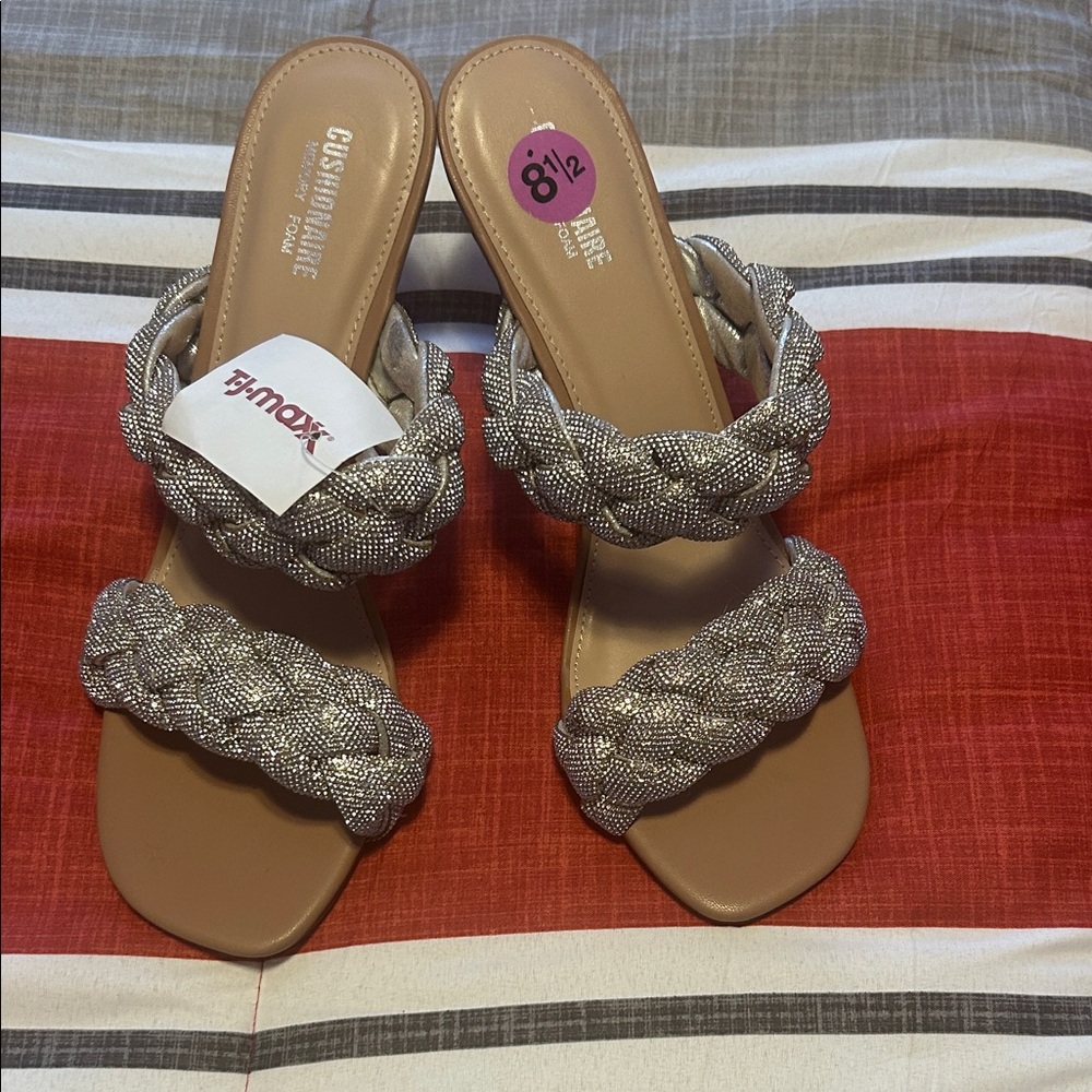 Women's Silver Braided Sandals